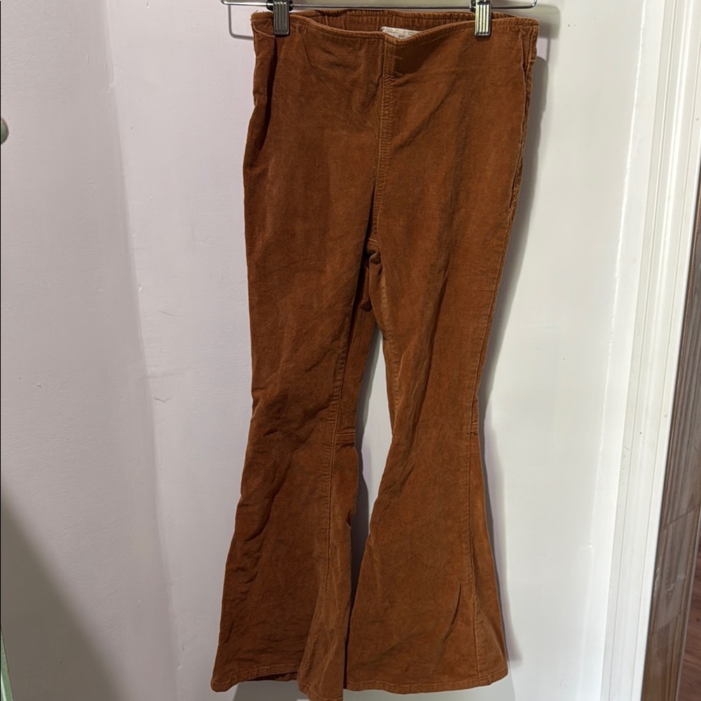 Girls Brown Corduroy Flare Pants